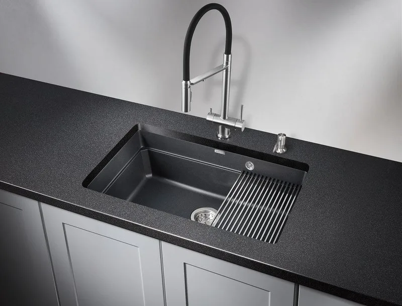 Мойка кухонная Granula Kitchen Space 7303U, шварц Sancos — официальный сайт