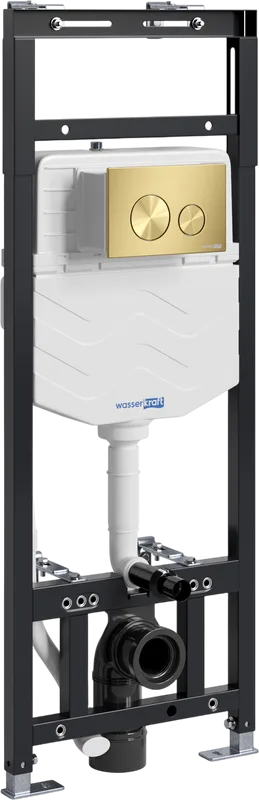Система инсталляции для унитазов Wasserkraft Alme 15TLT.010.ME.MG02, с кнопкой смыва матовое золото Sancos — официальный сайт