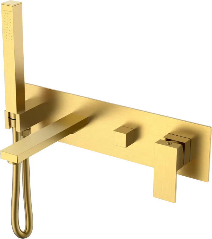 Встраиваемый смеситель Boheme Qubic 474-2-MG С ВНУТРЕННЕЙ ЧАСТЬЮ, matt gold Sancos — официальный сайт