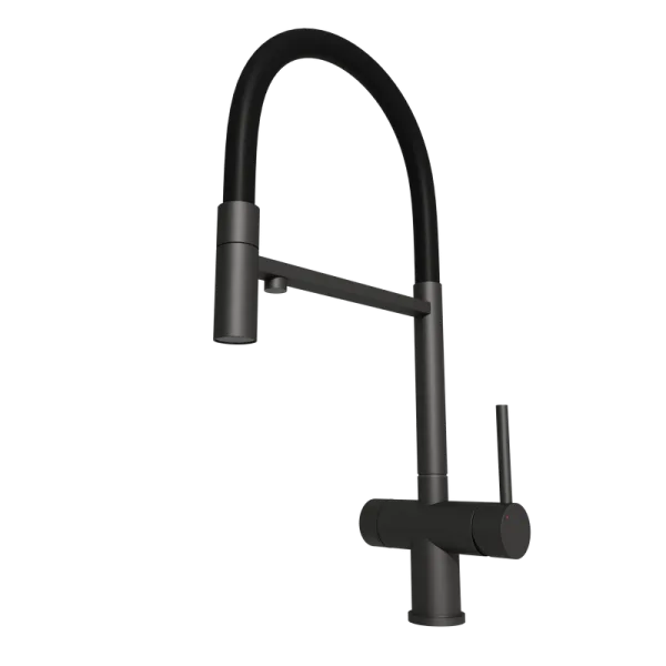 Смеситель для кухни Emar Steel ЕС - 7024 Black Sancos — Оригинал