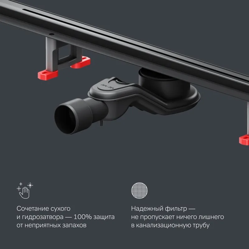 Душевой трап (лоток) AM.PM MasterFlow Slim line 100 см, черный матовый Sancos — официальный сайт