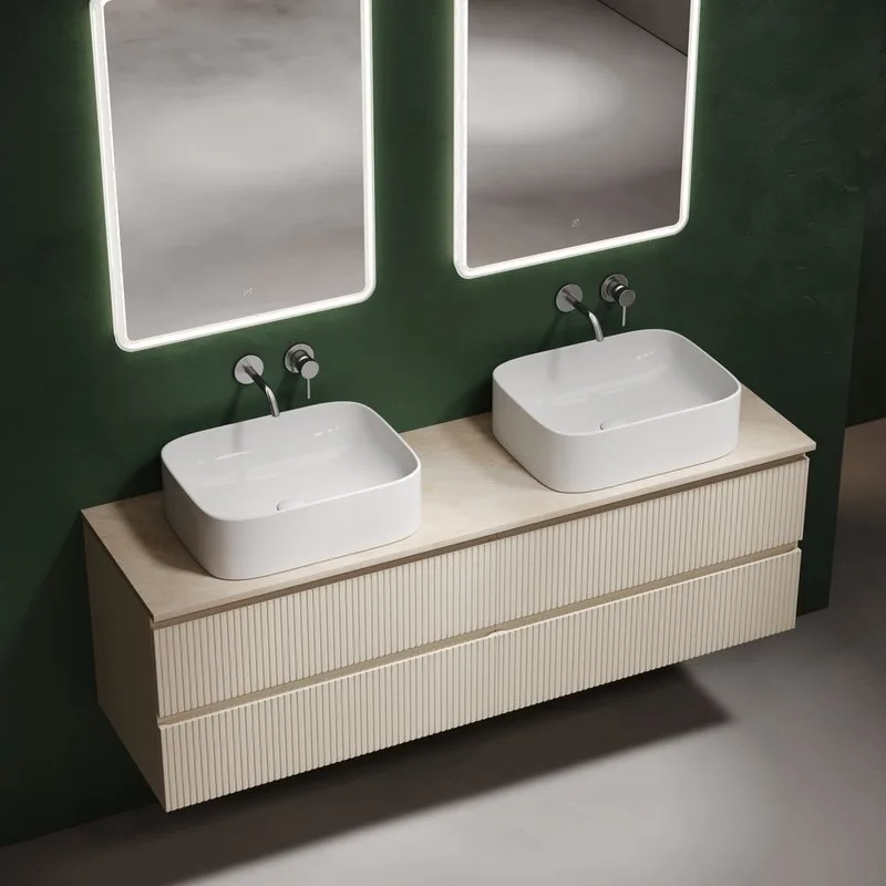 Тумба с раковиной Sancos Snob T 160 beige soft, столешница бежевая TT160A2, раковина CN6052 Sancos — официальный сайт