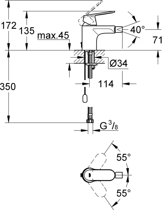 Смеситель для биде Grohe Eurosmart Cosmopolitan 32840000 Sancos — официальный сайт