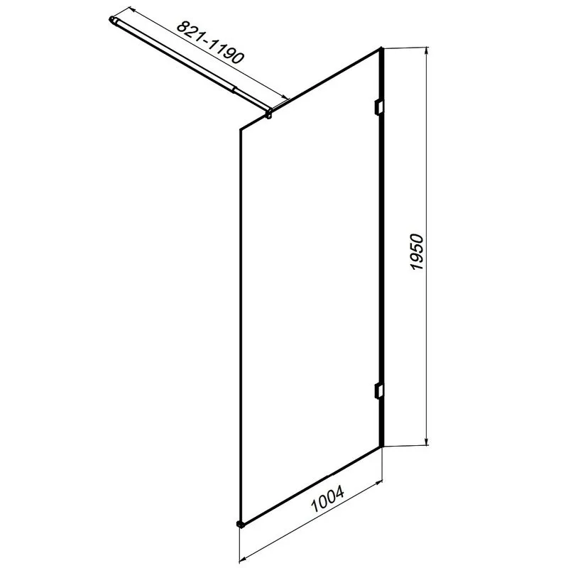 Душевая перегородка AM.PM X-Joy W94UWI-100-F1-BTE 100x195, фурнитура черная, стекло прозрачное Sancos — официальный сайт
