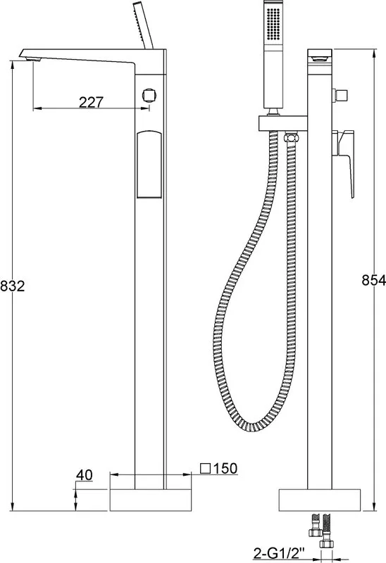 Напольный смеситель для ванны с душем BelBagno Arlie ARL-FMTA-CRM Sancos — официальный сайт
