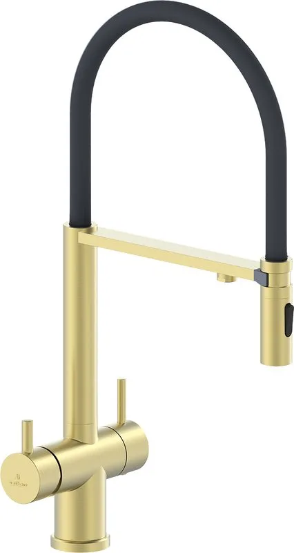 Смеситель для кухни AltroBagno Flusso 050202 OrSp с гибким изливом, матовое золото Sancos — официальный сайт