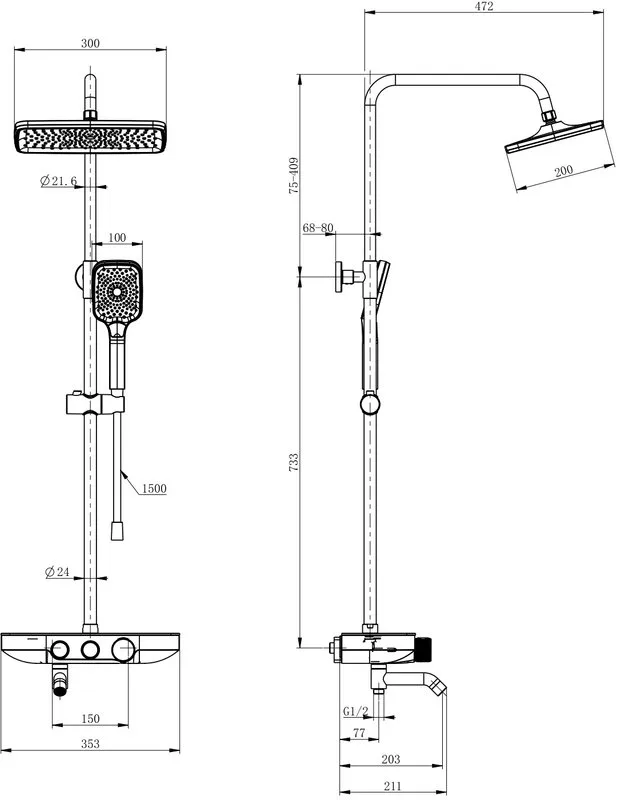 Душевая стойка Wonzon & Woghand WW-B3099-A-CR, хром Sancos — официальный сайт