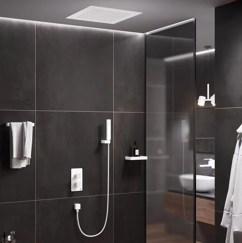 Душевой комплект Timo Petruma SX-5029/16SM, С ВНУТРЕННЕЙ ЧАСТЬЮ, с термостатом, белый матовый Sancos — официальный сайт