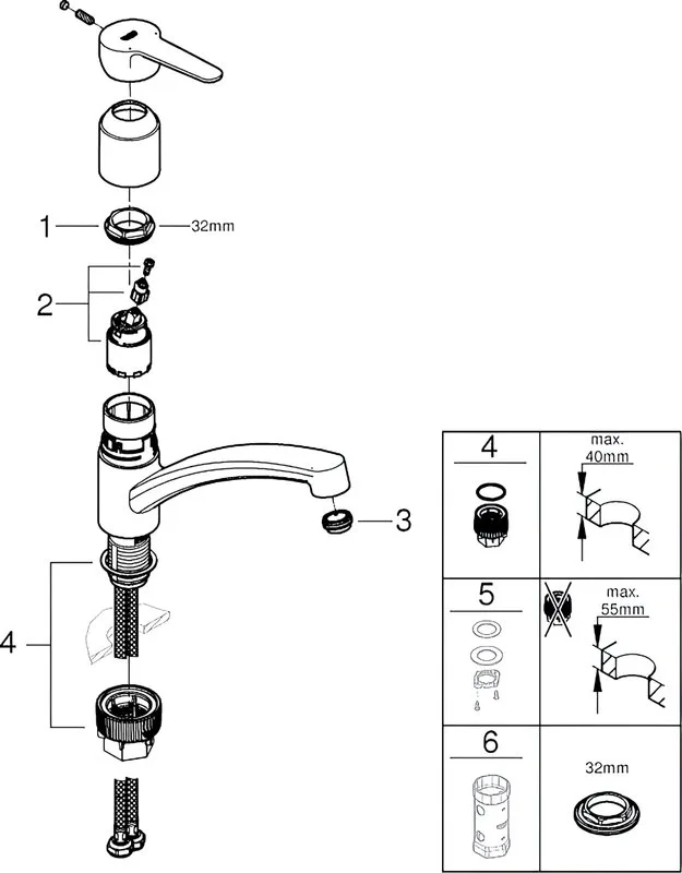 Смеситель для кухни Grohe 31680000 хром Sancos — официальный сайт