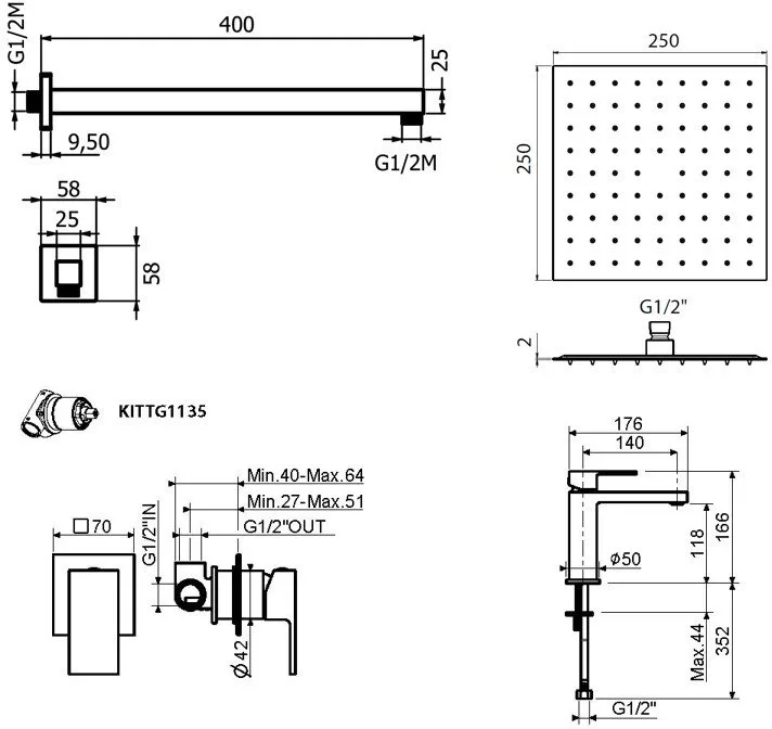 Комплект для ванной Plumberia Selection Tag KITTG01CR53 С ВНУТРЕННЕЙ ЧАСТЬЮ, хром Sancos — официальный сайт