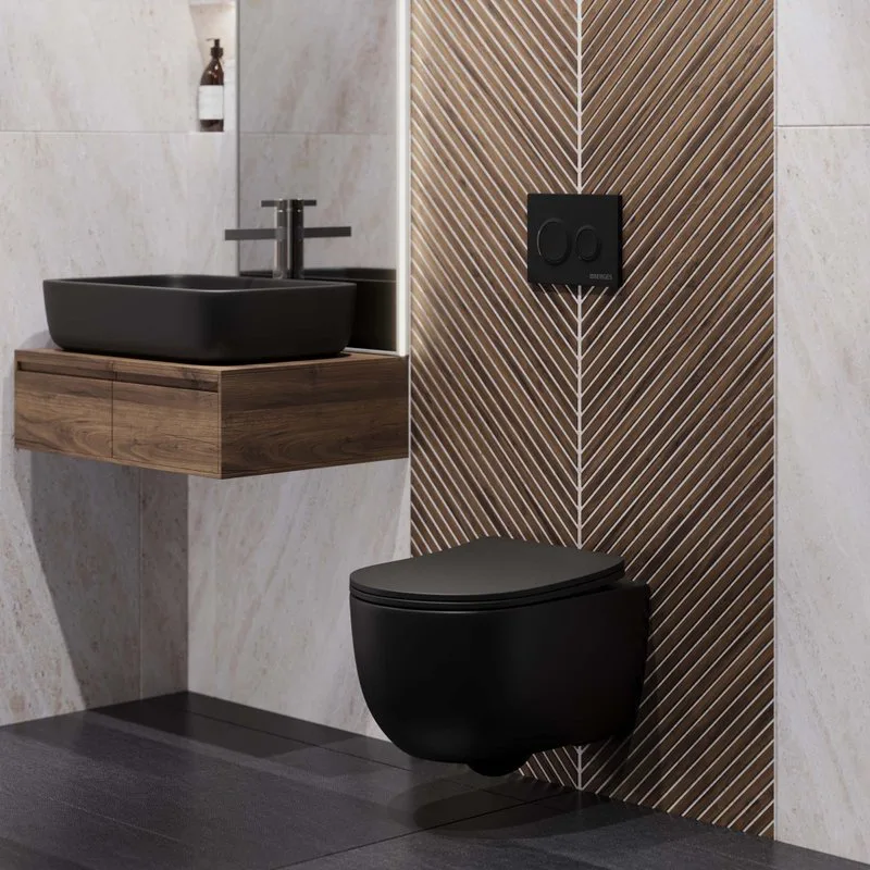 Система инсталляции для унитазов Berges Novum O5, с кнопкой смыва, черная soft touch Sancos — официальный сайт