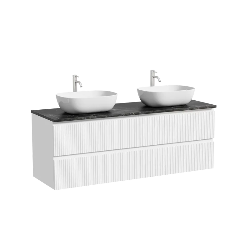 Тумба с раковиной Sancos Snob T 140 bianco, столешница черный мрамор TT140A1X, раковина CN6009 Sancos — официальный сайт