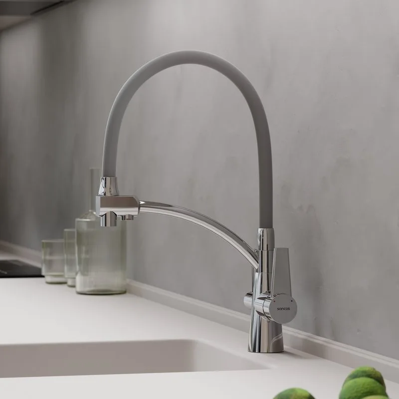 Смеситель для кухни Sancos Eri SC4001CH с гибким изливом, хром Sancos — официальный сайт