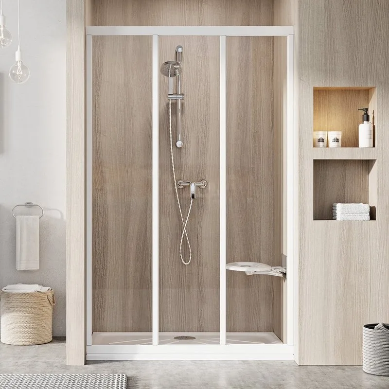 Душевая дверь в нишу Ravak Supernova ASDP3-120 Transparent, 200, профиль белый Sancos — официальный сайт