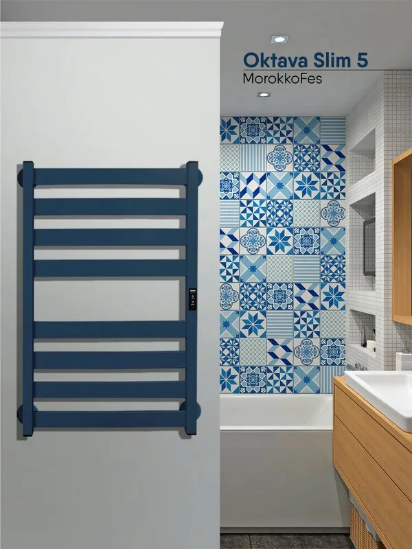 Полотенцесушитель электрический Indigo Oktava Slim 5 LСLOKS5E80-50MFRt синий Sancos — официальный сайт