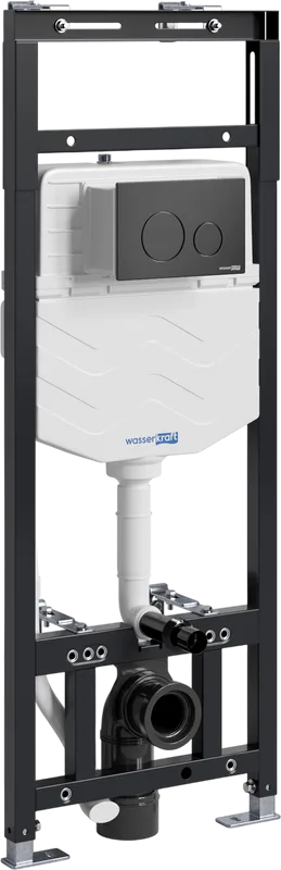 Система инсталляции для унитазов Wasserkraft Alme 15TLT.010.ME.MB02, с кнопкой смыва матовой черной Sancos — официальный сайт
