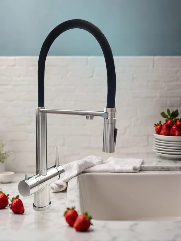 Смеситель для кухни AltroBagno Flusso 050201 Ni с гибким изливом, никель Sancos — официальный сайт