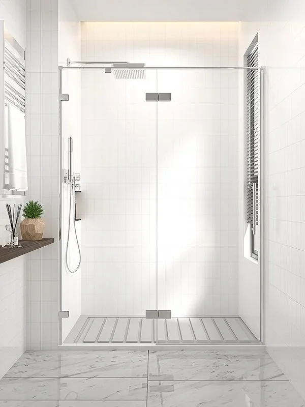 Душевая дверь в нишу Veconi Premium Alassio CH 130x200, профиль матовый хром, стекло прозрачное Sancos — официальный сайт