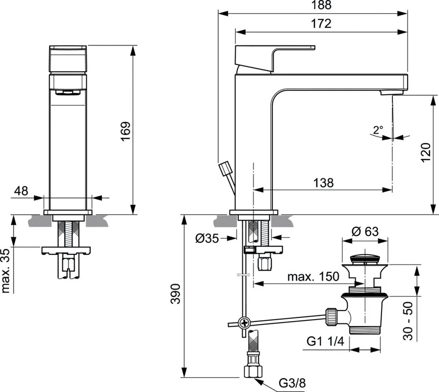 Смеситель для раковины Ideal Standard Edge A7106AA Sancos — официальный сайт