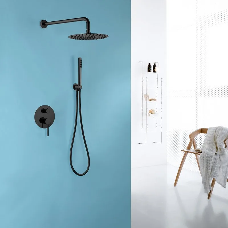 Душевой комплект Abber Emotion AF8818B, С ВНУТРЕННЕЙ ЧАСТЬЮ, черный матовый Sancos — официальный сайт