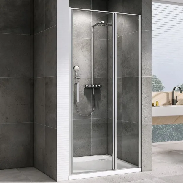 Душевая дверь в нишу Abber Sonnenstrand AG04120S 120 см, профиль хром, стекло прозрачное Sancos — официальный сайт