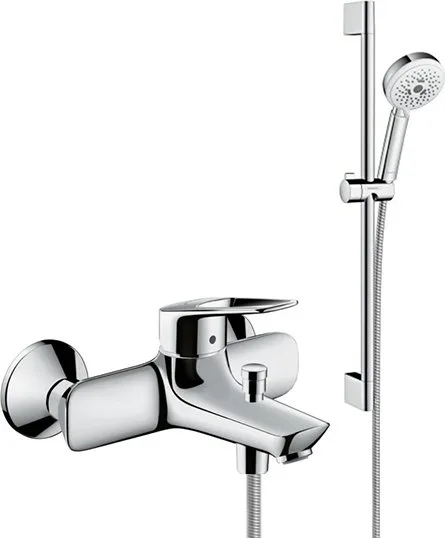 Смеситель для ванны с душем Hansgrohe Novus Loop 71340000, + Душевой гарнитур Hansgrohe Crometta 100 Sancos — официальный сайт