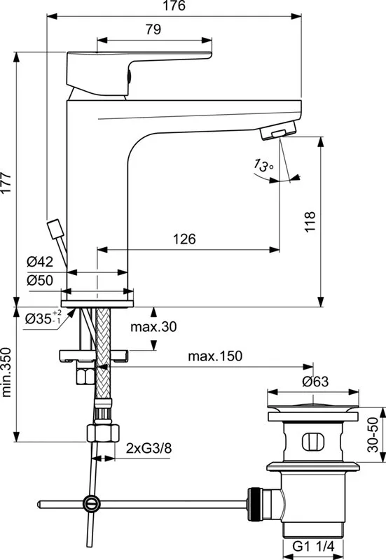 Смеситель для раковины Ideal Standard Sesia BC201AA Sancos — официальный сайт