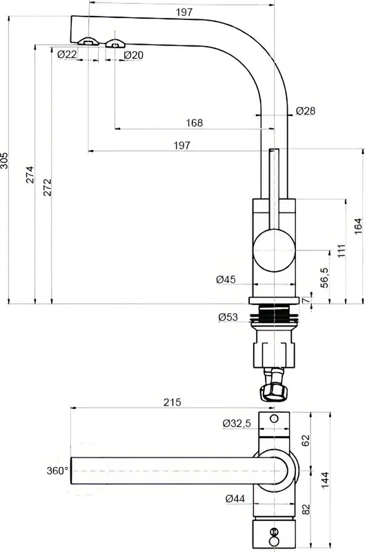 Смеситель для кухни Paulmark Essen Es213011-BS брашированная сталь Sancos — официальный сайт