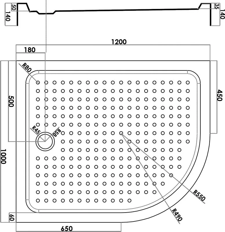 Поддон для душа Cezares Tray TRAY-A-RH-120/100-550-15-W-L R120х100 L, с сифоном Sancos — официальный сайт