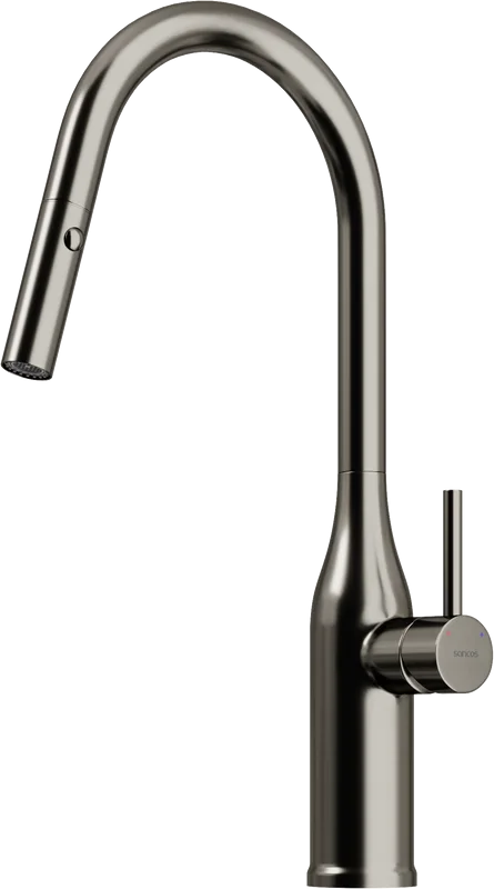 Смеситель для кухни Sancos Grand SC4002GG с вытяжным изливом, вороненая сталь Sancos — официальный сайт