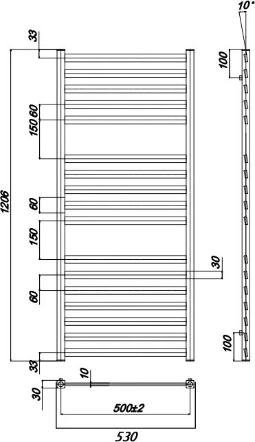 Полотенцесушитель водяной Ravak Degree 0_W 500х120 Sancos — официальный сайт