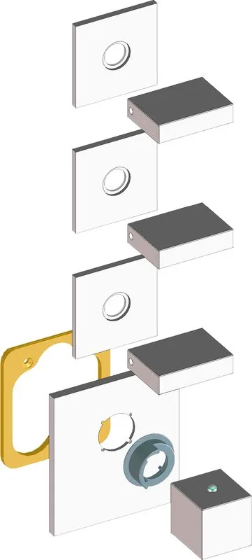 Термостатический смеситель встраиваемый Bossini Rectangular 3 Outlets LP Z033205, для ванны с душем, Sancos — официальный сайт
