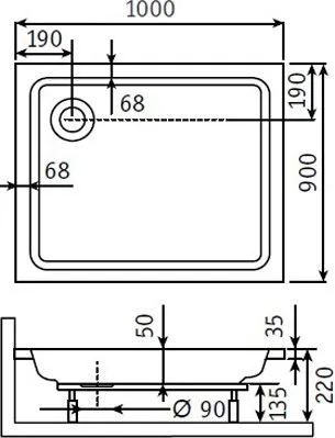 Поддон для душа RGW Style PR 90x100x22 Sancos — официальный сайт