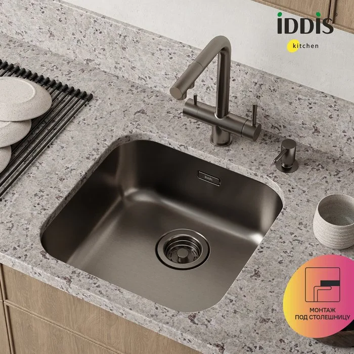 Мойка кухонная IDDIS Mate MAT44GMi77 графит Sancos — официальный сайт