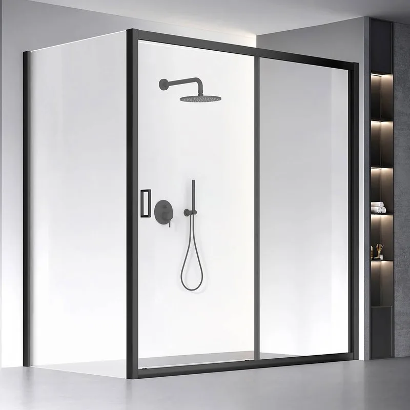 Душевой уголок Veconi Rovigo RV-060B 160х120 см, профиль матовый черный, стекло прозрачное Sancos — официальный сайт