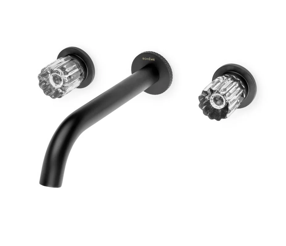 Смеситель для раковины Boheme Elegante 152-2-B-EL С ВНУТРЕННЕЙ ЧАСТЬЮ, черный Sancos — официальный сайт