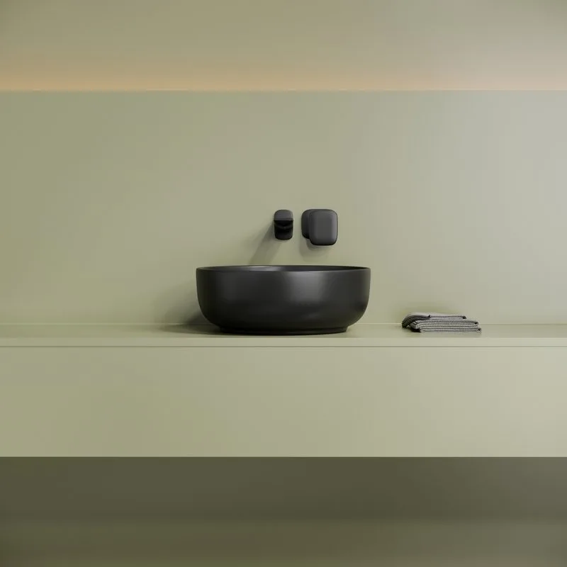 Накладная раковина Ceramicanova Taycan CN12003MB 37х37 матовая черная Sancos — официальный сайт
