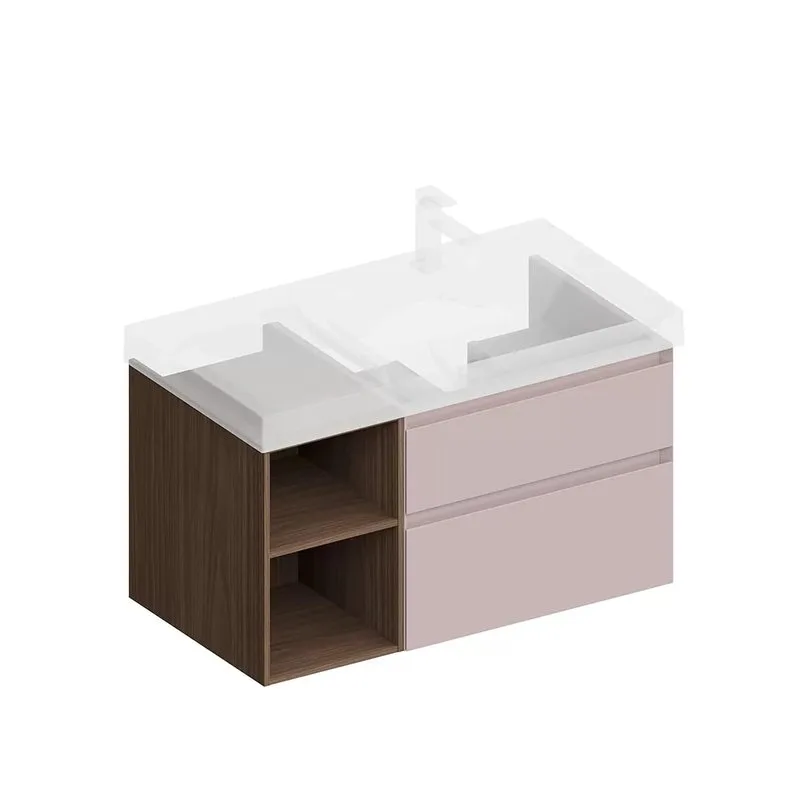 Тумба под раковину без столешницы KERAMA MARAZZI Cubo 90, правая подвесная, с ящиками и полкой, маль Sancos — официальный сайт