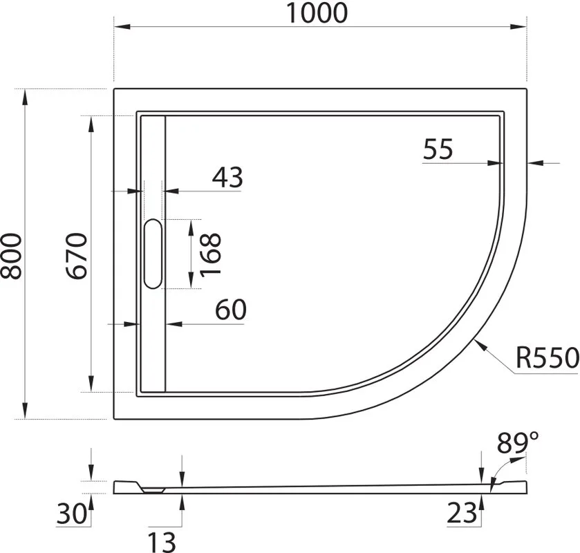 Поддон для душа Cezares TRAY-AS-RH-100/80-30-W-L 100x80 L, белый Sancos — официальный сайт