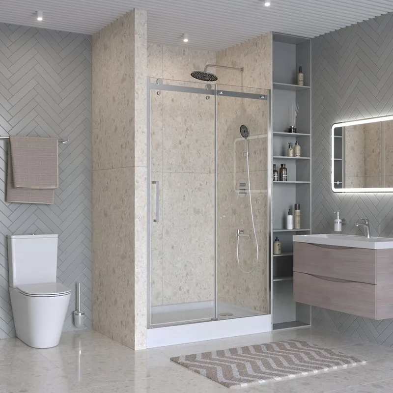 Душевая дверь в нишу BelBagno Marino 2 BF-1-120-C-CR профиль хром, стекло прозрачное Sancos — официальный сайт