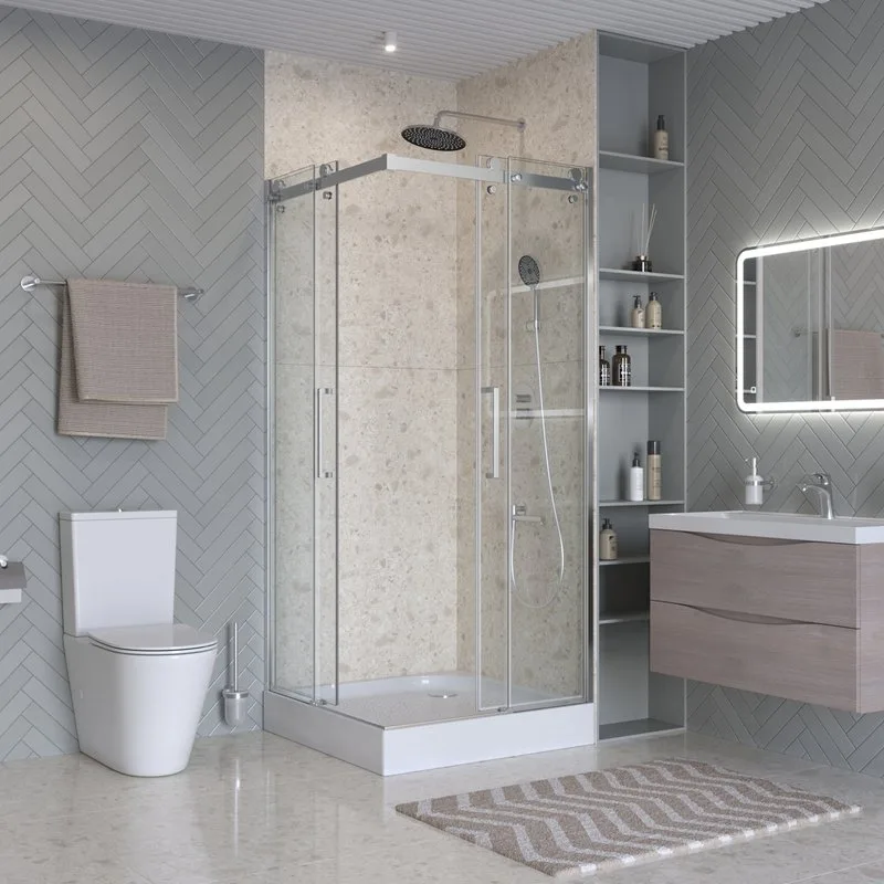 Душевой уголок BelBagno Marino 2 A-2-90-C-CR 90x90, профиль хром, стекло прозрачное Sancos — официальный сайт