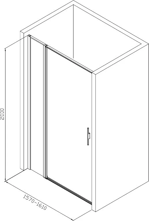 Душевая дверь в нишу Allen Brau Priority 3.31039.BBA 160 см, профиль черный браш, стекло прозрачное  Sancos — официальный сайт