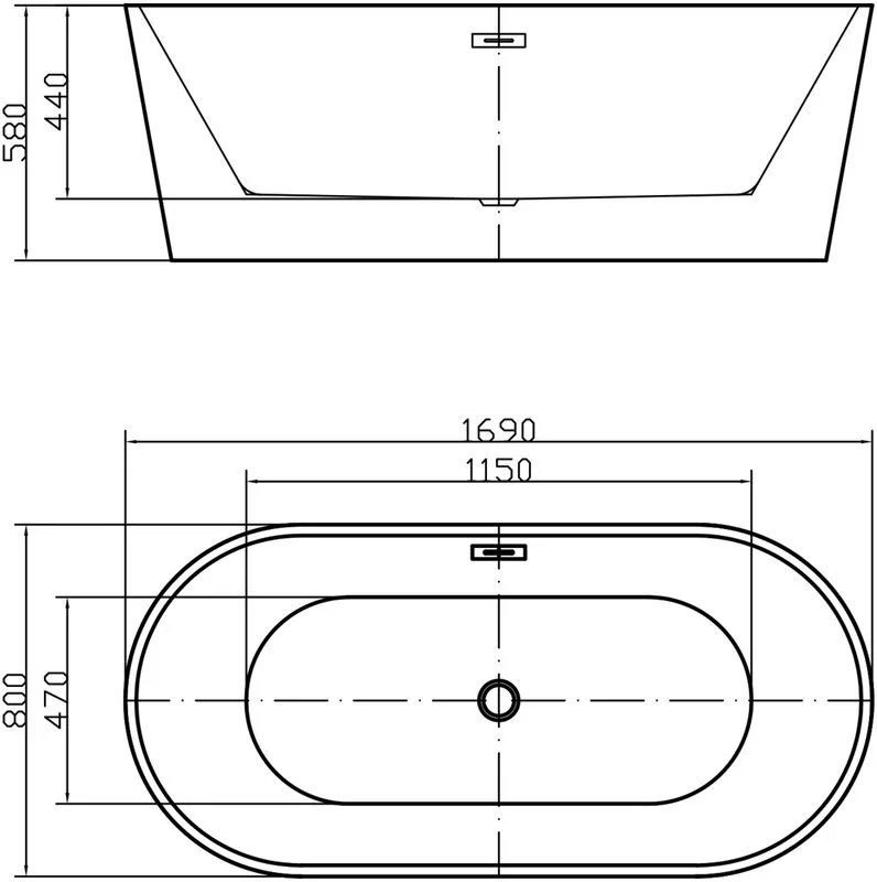 Акриловая ванна Swedbe Vita 8800 170x80 см, отдельностоящая, белая, овальная, с каркасом, со сливом- Sancos — официальный сайт