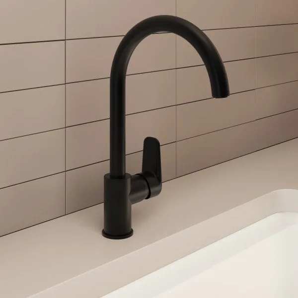 Смеситель для кухни VitrA Flow Soft A4341936EXP матовый черный Sancos — официальный сайт