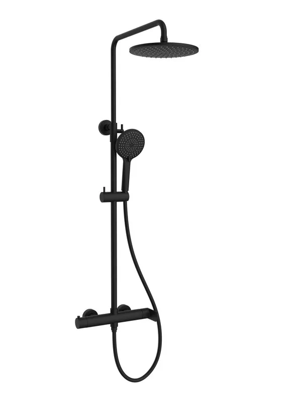 Душевая стойка Vincea Rondo VSFS-1R0MB без излива, черный матовый Sancos — официальный сайт