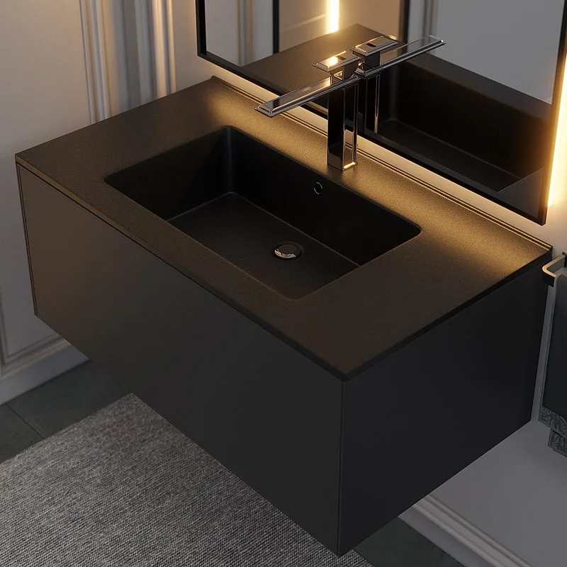 Мебельная раковина Uperwood Parma Quartz 291003011 85 см, матовая черная, космос Sancos — официальный сайт