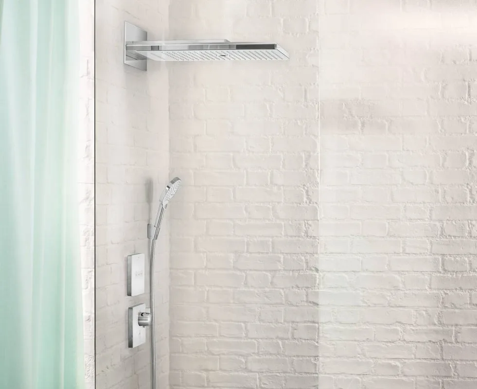 Термостатический смеситель встраиваемый Hansgrohe ShowerSelect Glass 15735400, для душа, матовый бел Sancos — официальный сайт