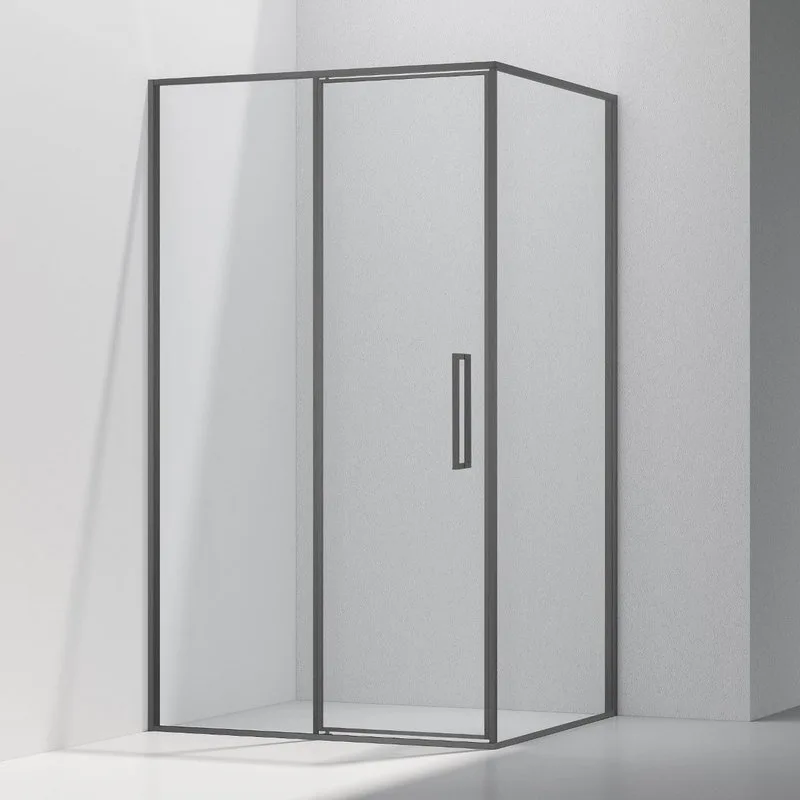 Душевой уголок Vincea Slim VSR-4SLP9012CLGM 120х90 см, профиль вороненая сталь, стекло прозрачное Sancos — официальный сайт