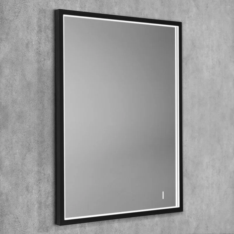Зеркало Art&Max Aversa 60х80 черное, с LED-подсветкой, 6000К Sancos — официальный сайт