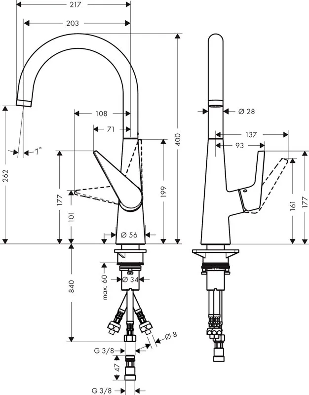 Смеситель для кухни Hansgrohe Talis M51 72812000 хром Sancos — официальный сайт